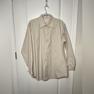 Paul Fredrick Dress Shirt Long Sleeve Button Down Striped Men's 16 1/2-34